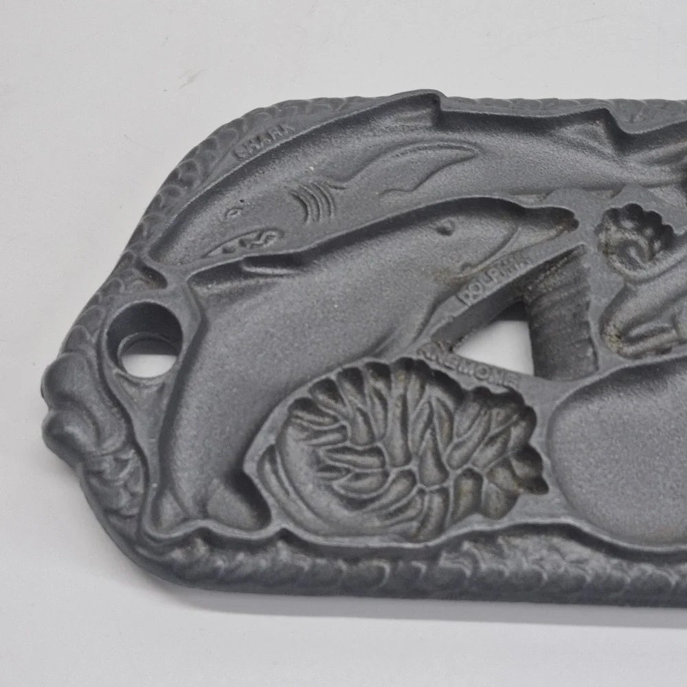 1989 John Wright Co Double Sided Cast Iron Sea Life Cookie Form Vintage